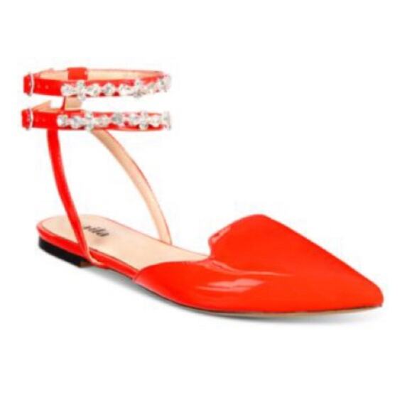 Women's Vaila Rosalind Rhinestone Ankle-Strap Flat Sandals Red Size 11 - Picture 2 of 12